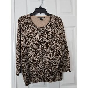 Scott Taylor Womans Leopard Print Sweater‎ Size XL